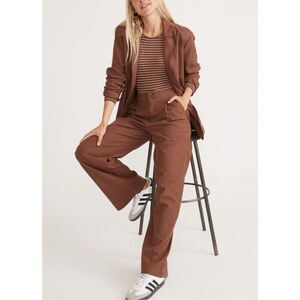Marine Layer Women's Brown Flora Hemp Pinecone Blazer Jacket Size Large NWOT